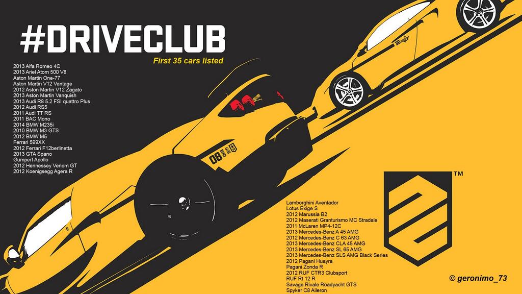Die ersten 35 Fahrzeuge von DriveClub